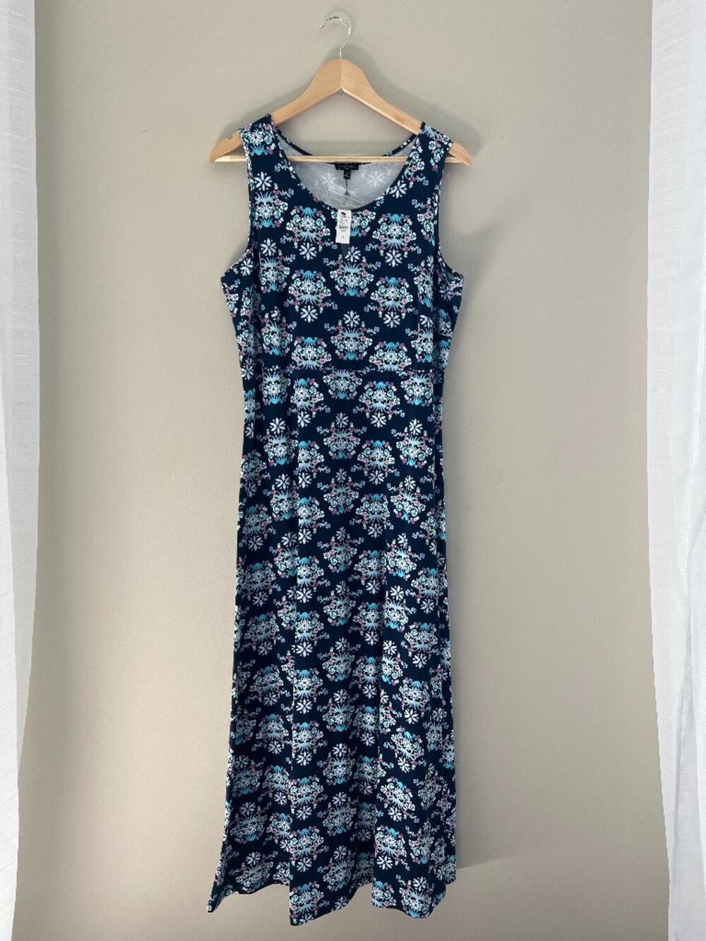 NWT Talbots Womens Sleeveless Jersey Maxi Dress Multicolor Floral plus Size 1X